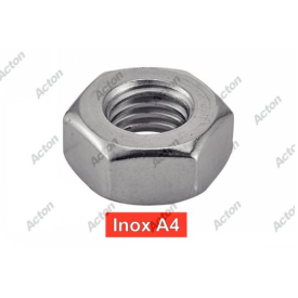 Écrou hexagonal DIN 934 inox A4 M1,6 à M52