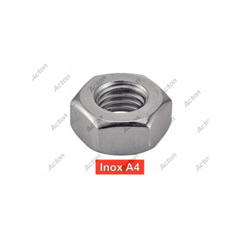 Écrou hexagonal DIN 934 inox A4 M1,6 à M52