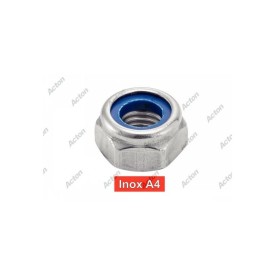 ÉCROU HEXAGONAL INDESSERRABLE À BAGUE NYLON INOX A4