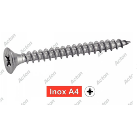 Vis bois aggloméré inox A4 tête fraisée pozidrive