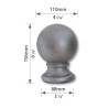Boule d'ornement en acier sur socle rond Ø35 à 110 mm