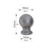 Boule d'ornement en acier sur socle rond Ø35 à 110 mm