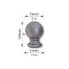 Boule d'ornement en acier sur socle rond Ø35 à 110 mm