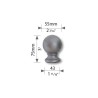 Boule d'ornement en acier sur socle rond Ø35 à 110 mm