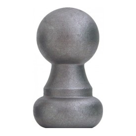 Boule d'ornement en acier sur base ronde pour clôtures et portails
