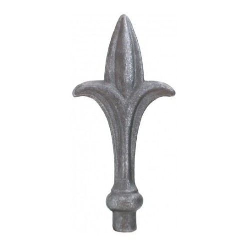 Pointe de lance en acier- fleur de lys sur base ronde avec tige