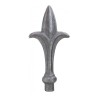 Pointe de lance en acier- fleur de lys sur base ronde avec tige