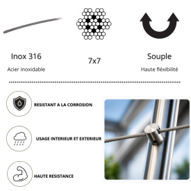 CÂBLE INOX A4 SOUPLE