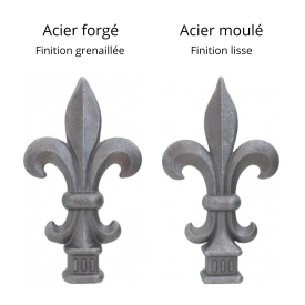FER DE LANCE FLEUR DE LYS BARREAU CARRÉ FER FORGÉ M0392