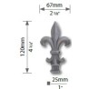 Pointe de lance-fleur de lys avec base carrée