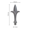 Pointe de lance en acier- fleur de lys sur base ronde avec tige
