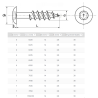 Boîte de vis de penture inox A4 à tête cylindrique large Six Lobes.