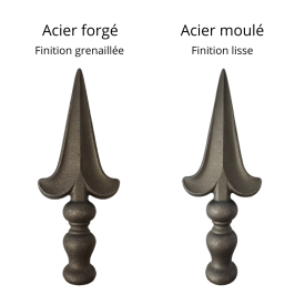 FLEUR DE LYS FER LANCE POINTE ACIER FORGÉ A CHAUD ROND M0405