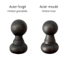 Boule d'ornement en acier sur base ronde pour clôtures et portails