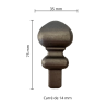 Ornement en acier à pointe adoucie avec tige carrée de 14 mm