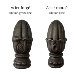 Ornement de barreau en acier forgé ou moulé pour clôture