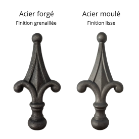 Pointe de clôture acier forgé ou moulé à souder Ø24 à 30 mm