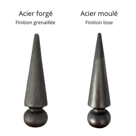 Pointe de lance conique en acier forgé