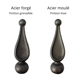 pointe de lance acier décorative pour grille hauteur 120 ou 150 mm