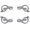 Jeu de 4 décors d'angles en aluminium à motif de volutes - simple face