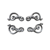 Jeu de 4 décors d'angles en aluminium à motif de volutes - simple face