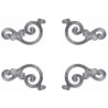 Jeu de 4 décors d'angles en aluminium à motif de volutes - simple face