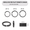 Cercle en fer plat non soudé 20 x 8 mm - Diamètres 110, 125 et 135 mm