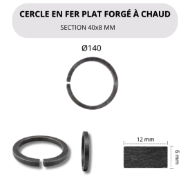 Cercle en fer plat 40x8mm - Diamètre 140 mm