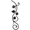 Décor vigne fer forgé 800x165 mm – feuille + grappe – Ø14 mm