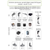 Crapaudine pivot réglable acier zingué – Portail battant tube 30 à 40