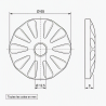 Rosace en acier pour balustre coudée de Ø12mm