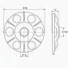Écuyer pour main courante murale - Rosace Ø85mm - Barreau Ø16mm