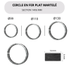 Cercle en fer plat martelé non soudé - 14 x 6mm