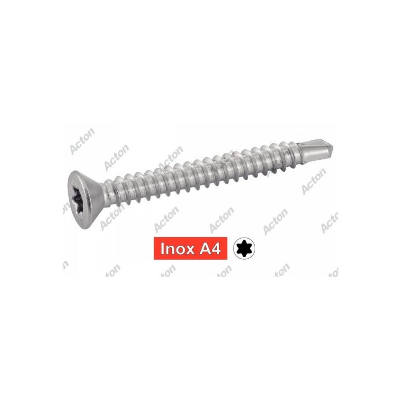 Vis autoperceuse tête fraisée six lobes - Inox A4