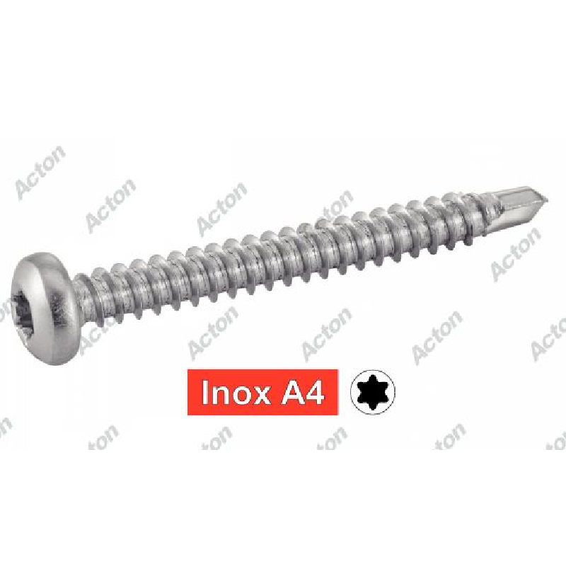 Vis autoperceuse à tête cylindrique en inox A4