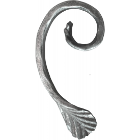 Volute en J symétrique acier forgé à chaud - finition martelée