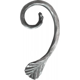 Volute en J symétrique acier forgé à chaud - finition martelée