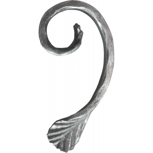 Volute en J symétrique acier forgé à chaud - finition martelée