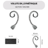 Volute en J symétrique acier forgé à chaud - finition martelée