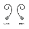 Volute en J symétrique acier forgé à chaud - gauche ou droite - finition martelée