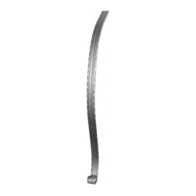 Départ galbé pour main courante martelée 40 x 8 mm