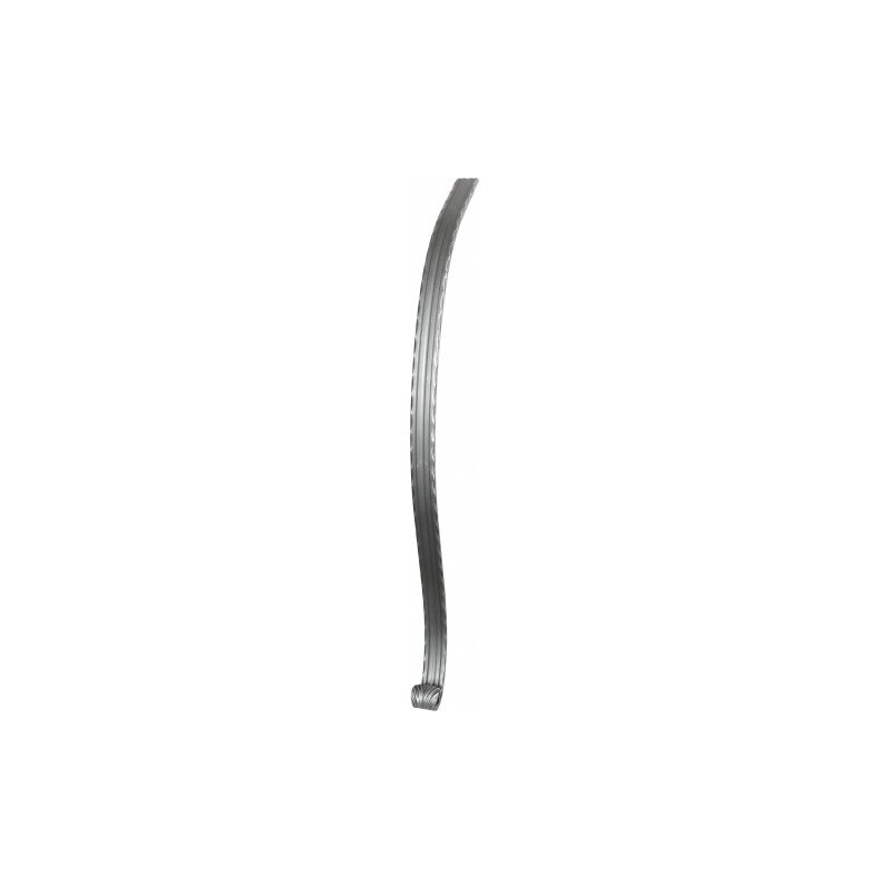 Départ galbé pour main courante martelée 40 x 8 mm