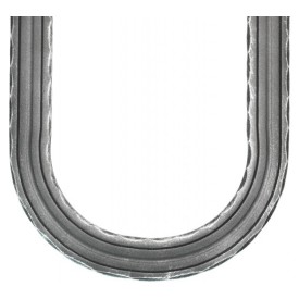 Coude à 180° pour main courante martelée 40 x 8 mm