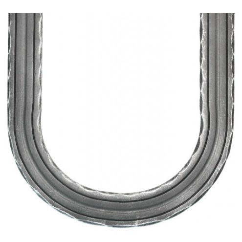 Coude à 180° pour main courante martelée 40 x 8 mm