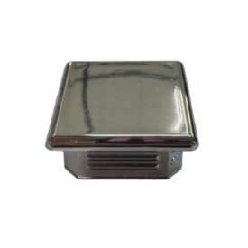 Embout tube carré chromé avec patin fin – Finition mate ou brillante
