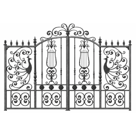 Panneau ornemental en fer forgé de style classique 880x230 mm