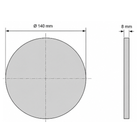 Platine ronde non percée Ø140 mm