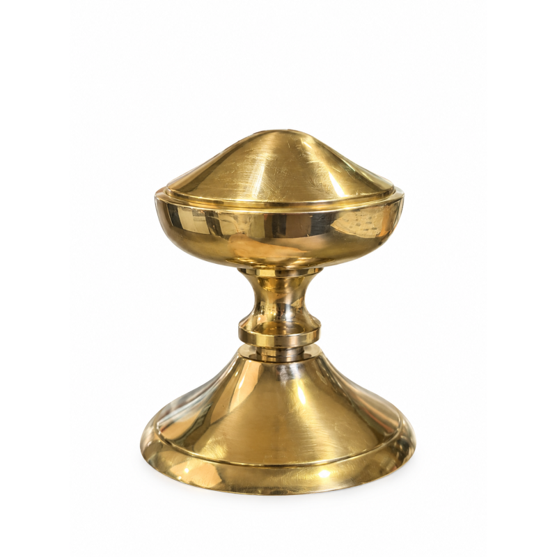 Bouton laiton poli Ø75 mm avec tige M8 pour porte