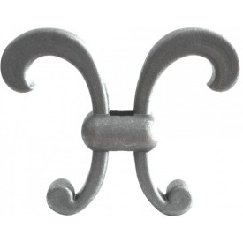 Ensemble double volutes avec collier – série Toscane, acier moulé pour Ø14