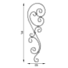 Décor en acier à volutes pour portail 740x225 mm plat 20x8 grenaillé